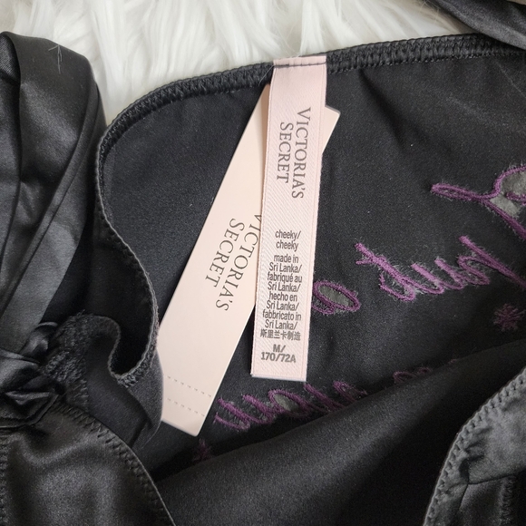 Victoria's Secret Black Flirty I Put A Spell On You Embroidered Side-tie Panties - Picture 9 of 9